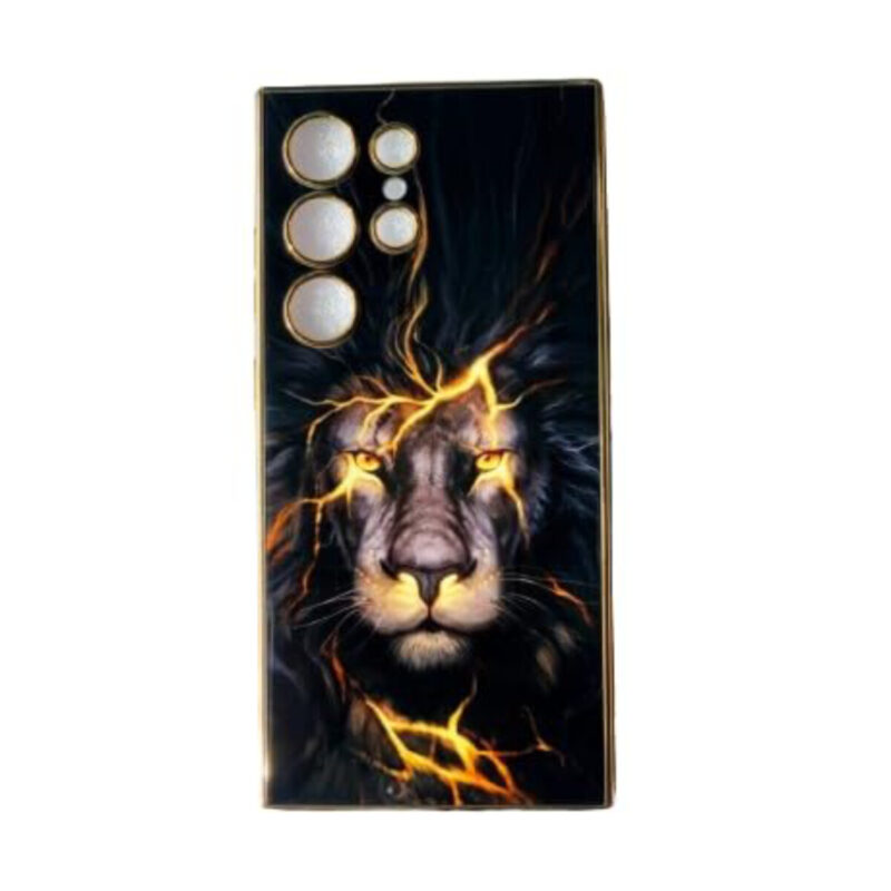 TIJAS Deer & Lion Electroplated Case for Samsung Galaxy S24 Ultra Premium Luxury Protective Back Case Cover for Samsung Galaxy S24 Ultra (Lion)