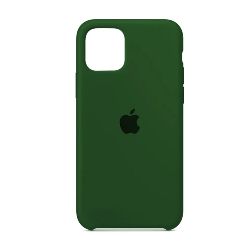 TIJAS Silicone Soft Back Cover For iPhone 12/12 Pro Case, Shockproof Slim Camera & Full Body Protection Non Yellowing Cover with Microfiber - Green