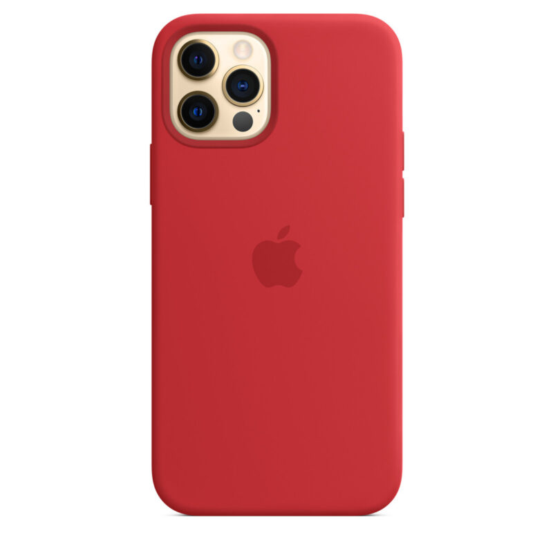 TIJAS Silicone Soft Back Cover For iPhone 12 Pro Max Case, Shockproof Slim Camera & Full Body Protection Non Yellowing Cover with Microfiber - Red - Image 2