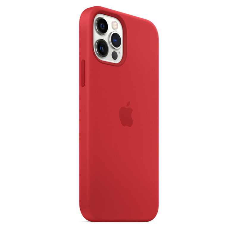 TIJAS Silicone Soft Back Cover For iPhone 12 Pro Max Case, Shockproof Slim Camera & Full Body Protection Non Yellowing Cover with Microfiber - Red - Image 3