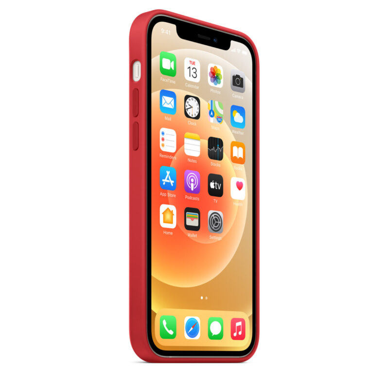 TIJAS Silicone Soft Back Cover For iPhone 12 Pro Max Case, Shockproof Slim Camera & Full Body Protection Non Yellowing Cover with Microfiber - Red - Image 4